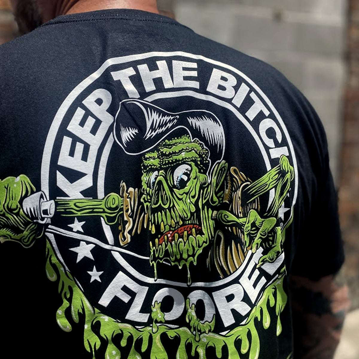 ★TY.jht_HE-kdbs★ KTBF® 'Hot Rod Zombie' T-Shirt: Where Speed Awakens the Zombie