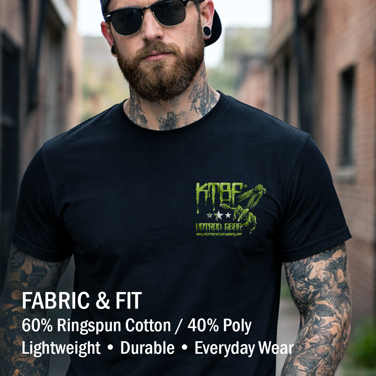 KTBF® 'Hot Rod Zombie' T-Shirt: Where Speed Awakens the Zombie