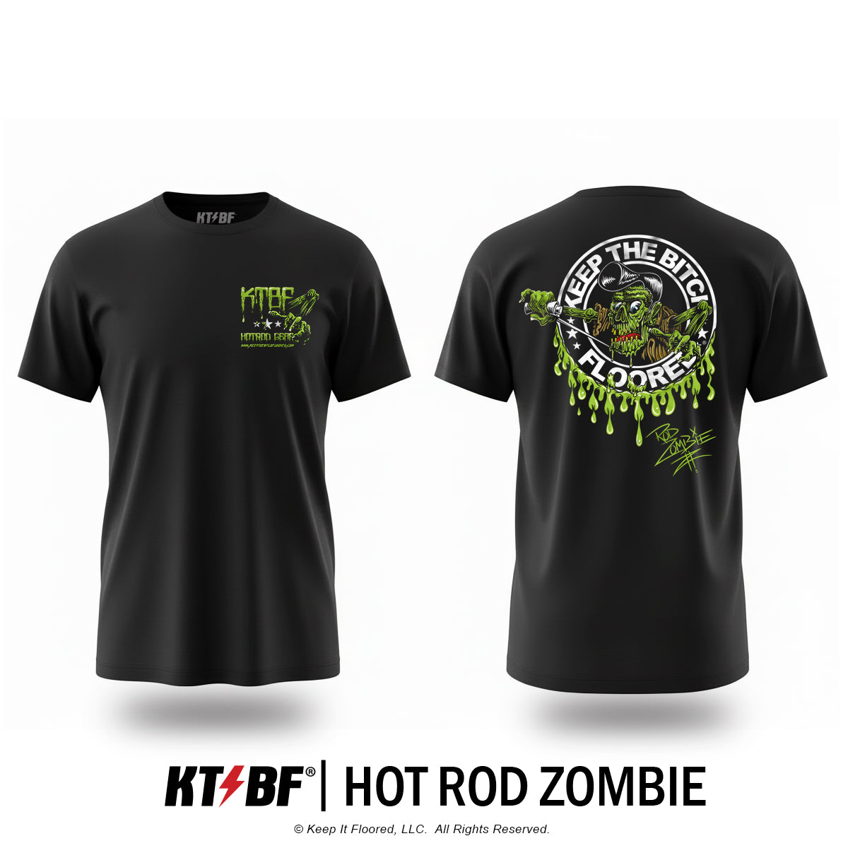 ★TY.jht_HE-kdbs★ KTBF® 'Hot Rod Zombie' T-Shirt: Where Speed Awakens the Zombie