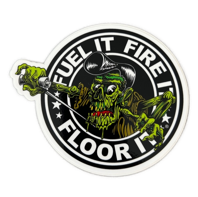 4" vinyl Fuel It Fire It Floor It "Rod Zombie" sticker/decal