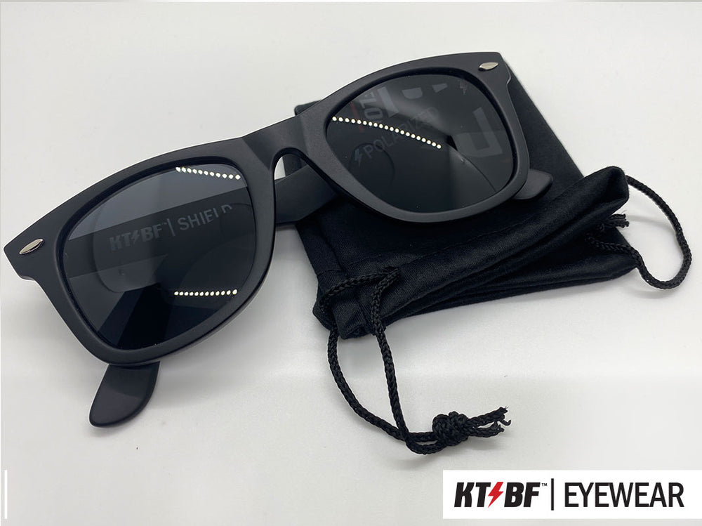 Dark Flatter Polarized Sunglasses - Shield Lens & Black Rubber