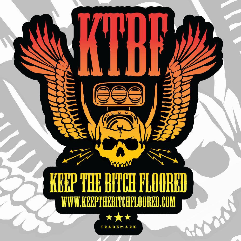 4" vinyl KTBF "Skull-N-Wings" sticker/decal