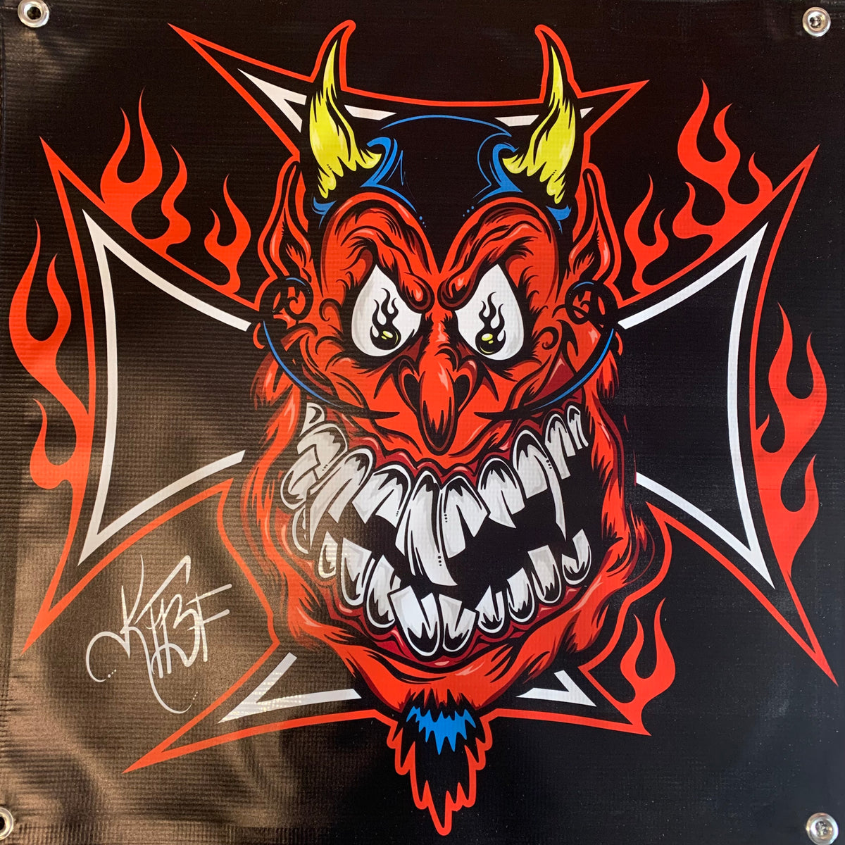 KTBF® Hot Rod Devil Garage Banner | Multiple Sizes – KTBF KTBF® Hot Rod Devil Garage Banner | Multiple Sizes – KTBF